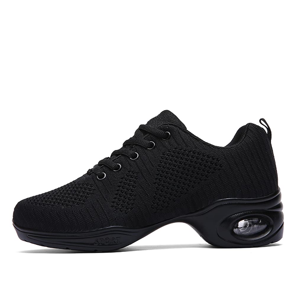 Women's Jazz Dance Sneakers - Breathable Air Cushion Split Sole Athletic Walking Shoes with Lace Up Design | Model 1902 | Perfect for Dance Classes, Workouts & Casual Wear