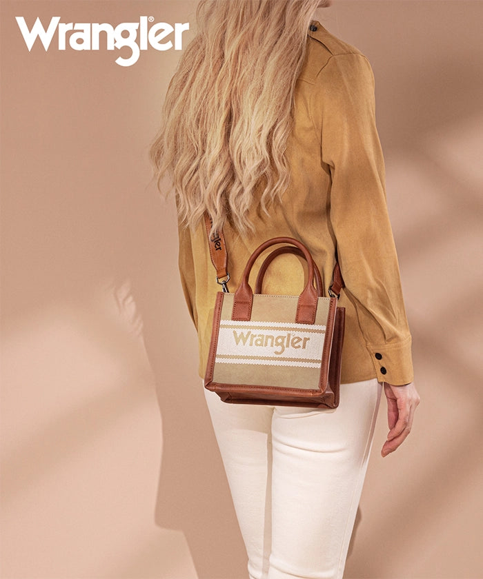 Wrangler Embroidered Canvas Crossbody Bag for Women - Stylish Western Purse with Adjustable Strap, Perfect for Travel, Shopping & Everyday Use