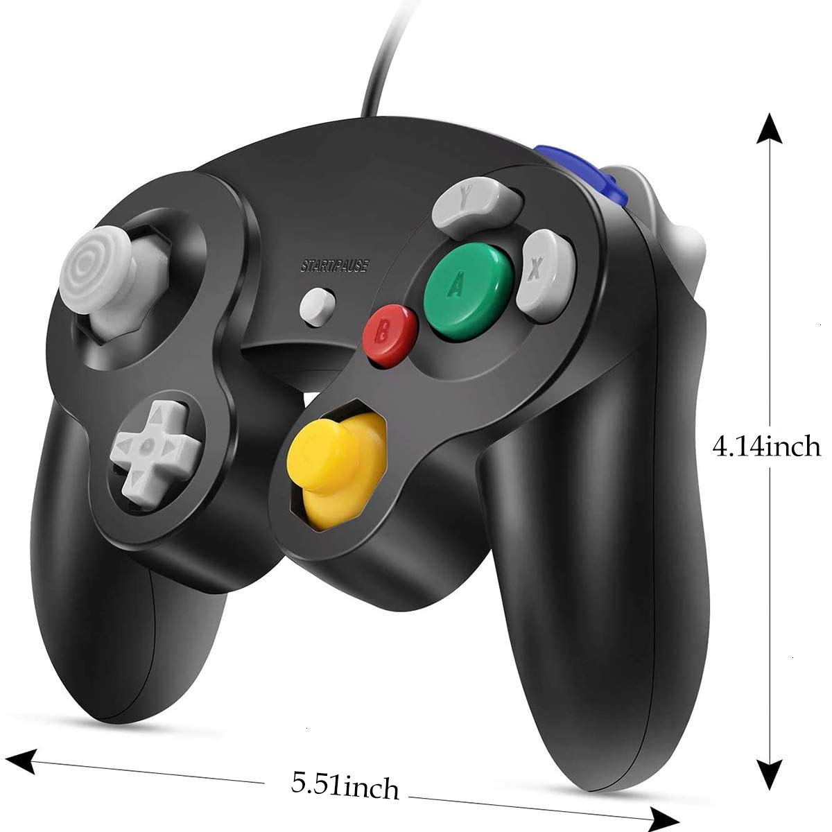 2-Pack Black Wired GameCube Controller for Nintendo Wii & PC - Perfect for Super Smash Bros, Mario Kart & Retro Gaming