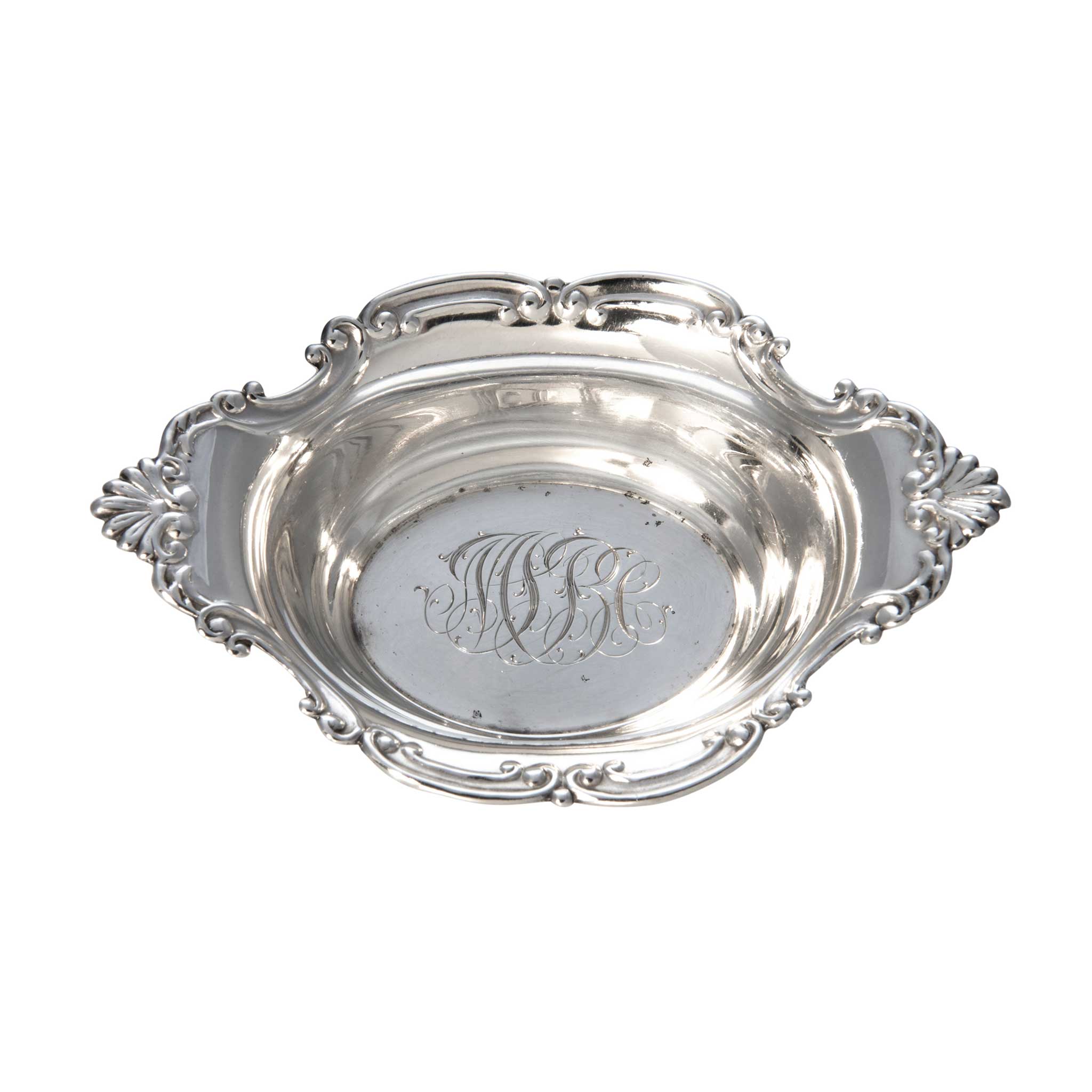 Estate Engraved Sterling Silver Nut Dish - Vintage Silver Nut Bowl for Entertaining, Parties & Home Decor