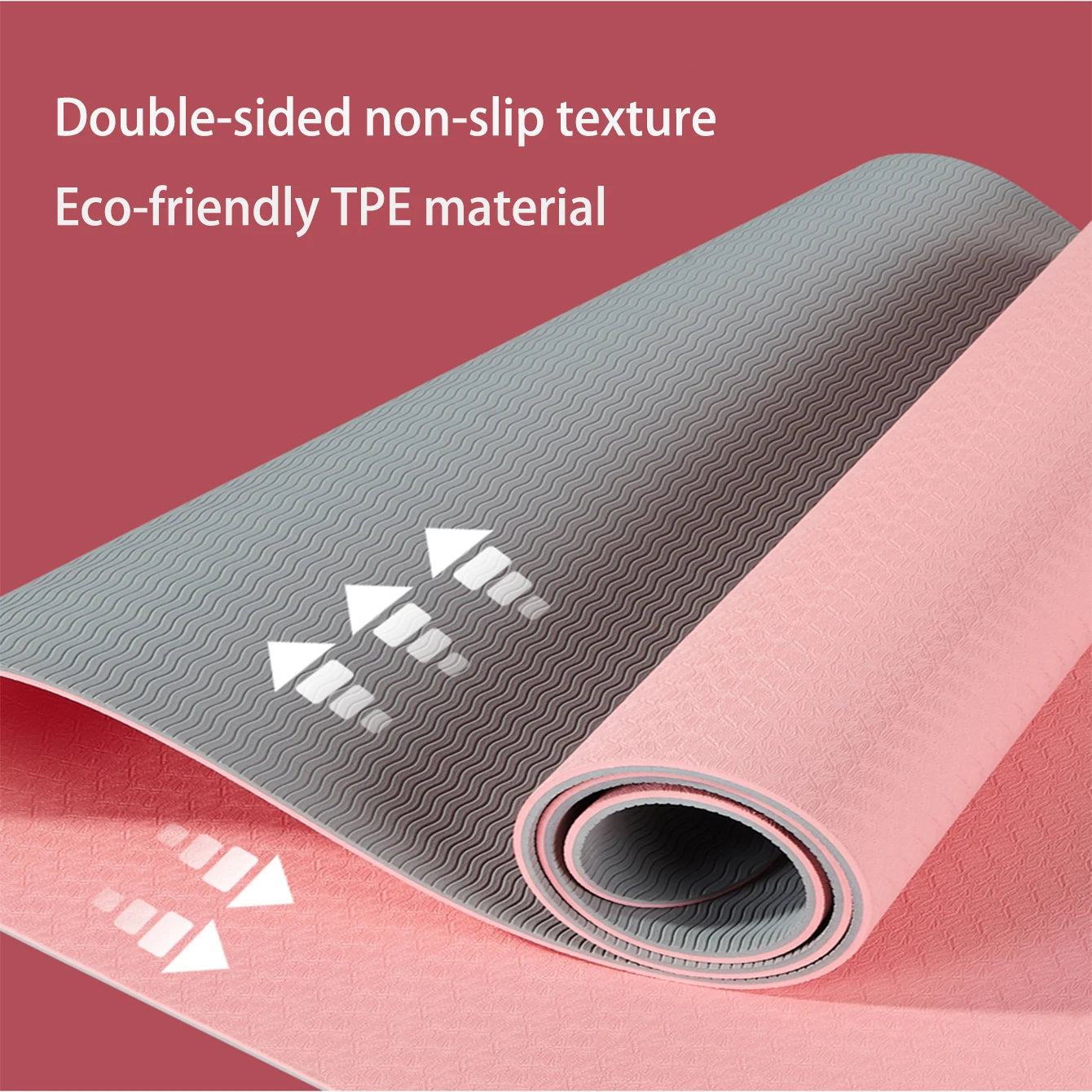 Premium TPE Yoga Mat with Strap - Eco-Friendly, Non-Slip Fitness Mat for Home & Studio Workouts - Ideal for Yoga, Pilates, and Exercise Routines