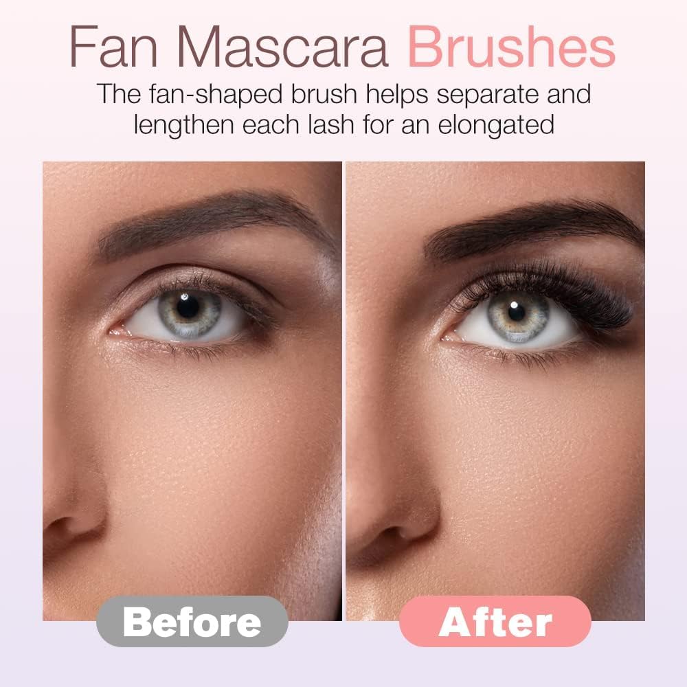 2024 New Folding Angle Scalloped Lash Brush - Dual-Ended Mascara & Eyelash Separator Tool for Upper & Lower Lashes (2 Pack) | Perfect for Professional Makeup Artists & Home Beauty Routines