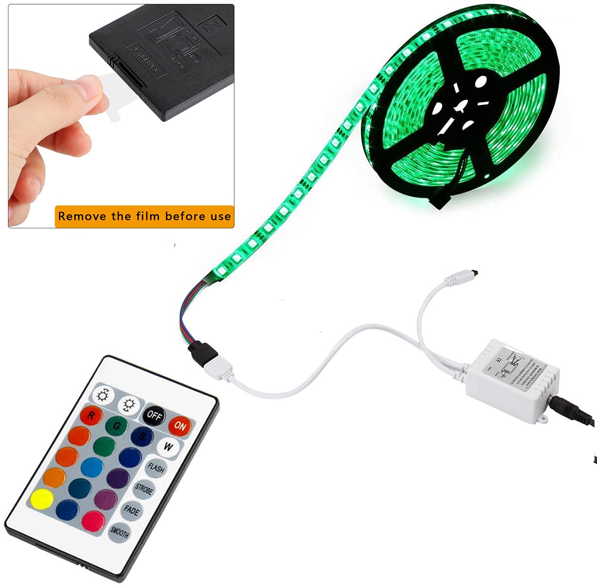 SUPERNIGHT 24 Keys RGB LED Strip Light Wireless Dimmer Remote Controller - Replacement for SMD 5050 3528 2835 LED Strips - Perfect for Home, Bedroom, Party, and Holiday Lighting Decoration