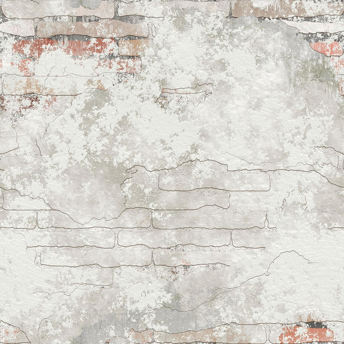 White and Orange Brick Texture Peel and Stick Removable Wallpaper - Self-Adhesive Decorative Wall Covering for Home, Office, and Bedroom Decor - Easy to Install and Remove