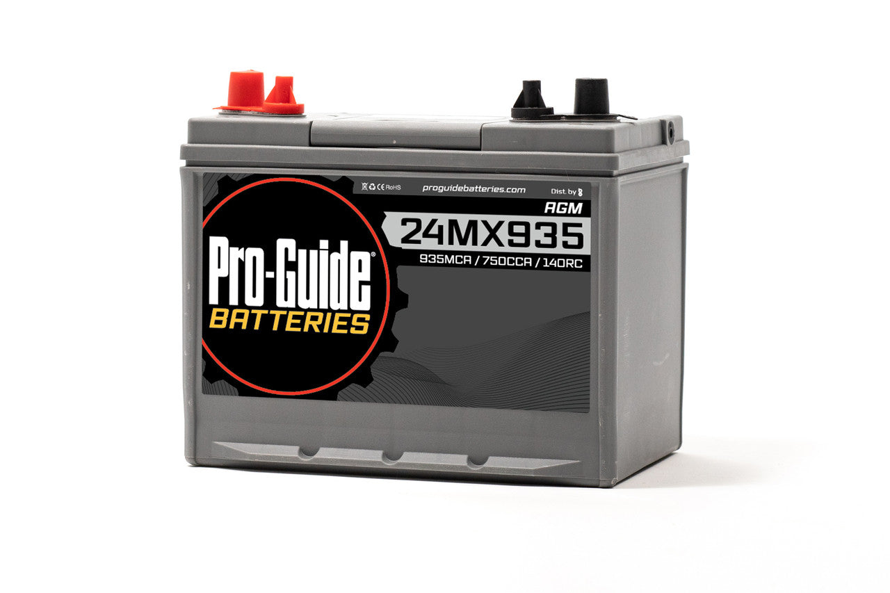 Pro Guide AGM 12V Group 24 935CCA Starting Battery - High Performance Deep Cycle Battery for Marine, RV & Off-Grid Power - Perfect for Boats, Campers & Solar Systems