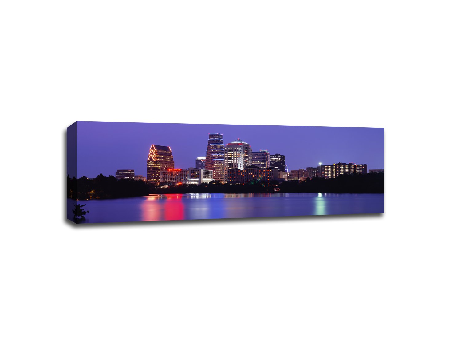 Austin Cityscape at Night Wall Art Canvas - Modern Cityscape Building Painting for Bedroom, Home Office & Living Room Decor | Perfect for Urban Style Interiors & Gift Giving