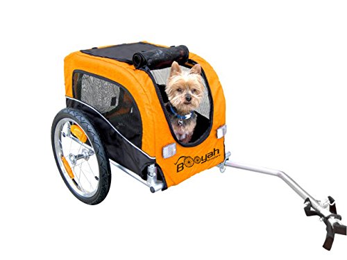Booyah Dog Bike Trailer - Orange for Small Pets & Cycling