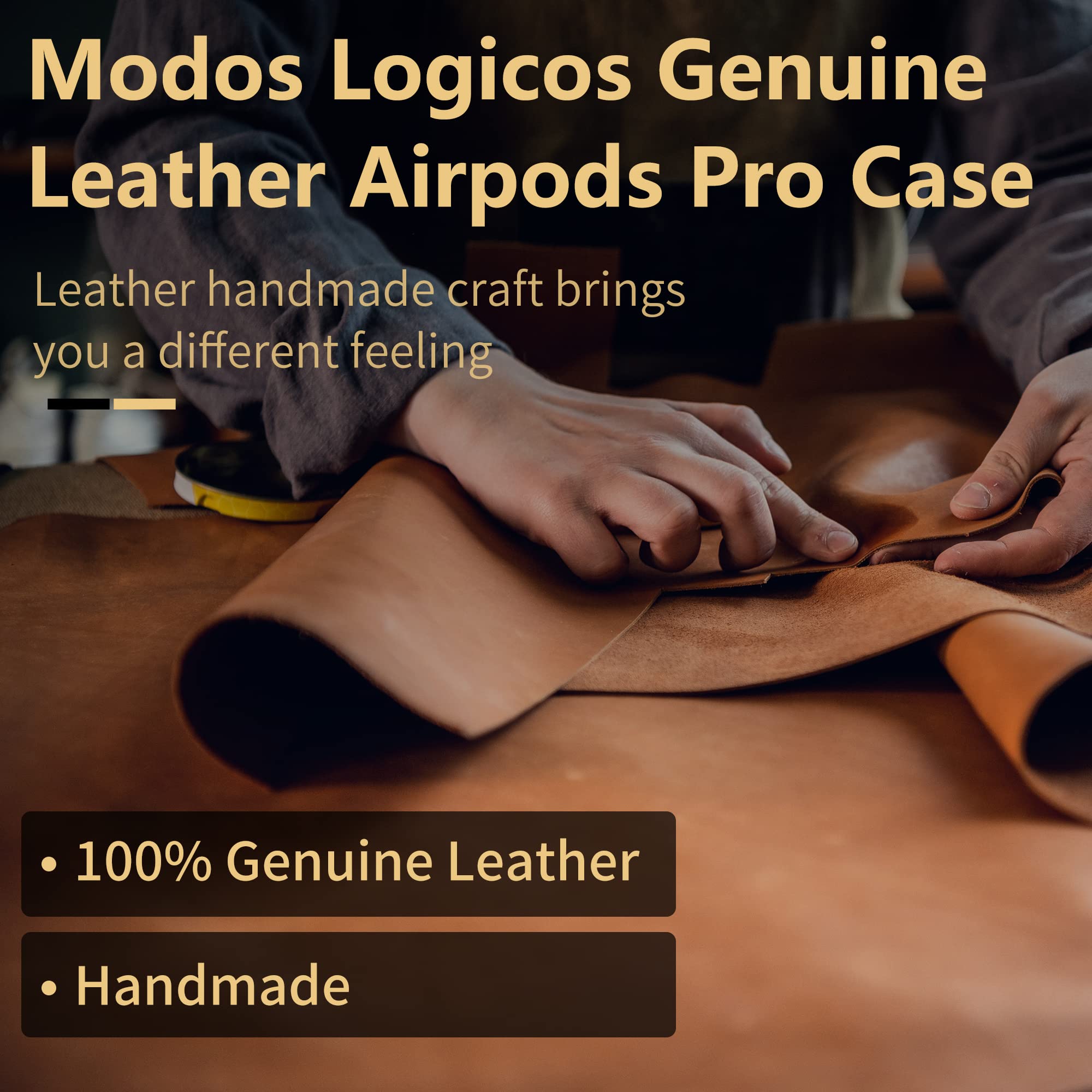 Genuine Leather AirPods Pro Charging Case Cover with Tassels - Compatible with AirPods Pro 1st (2019) & 2nd Gen (2022) - Brown - Stylish Protection for Travel & Daily Use