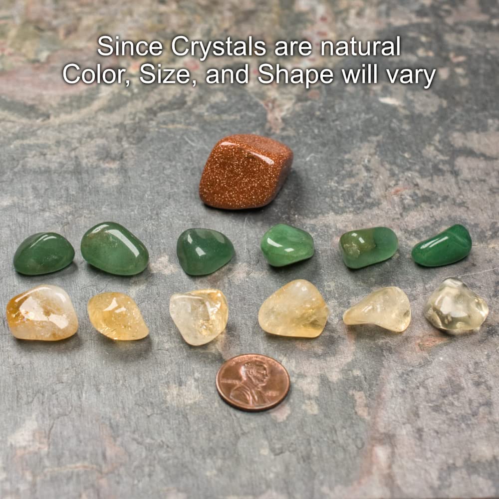 Attract Abundance Mini Crystal Grid Set - Goldstone, Citrine & Aventurine Stones for Manifestation | Feng Shui Home Decor, Meditation & Spiritual Healing