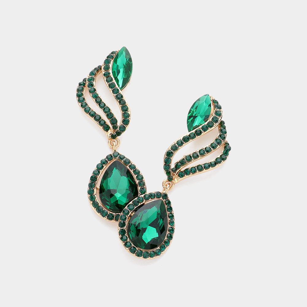 Emerald Multi Stone Dangle Earrings for Women - Green Gemstone Drop Earrings with Sterling Silver Hook | Elegant Jewelry Gift for Birthday, Anniversary & Special Occasions