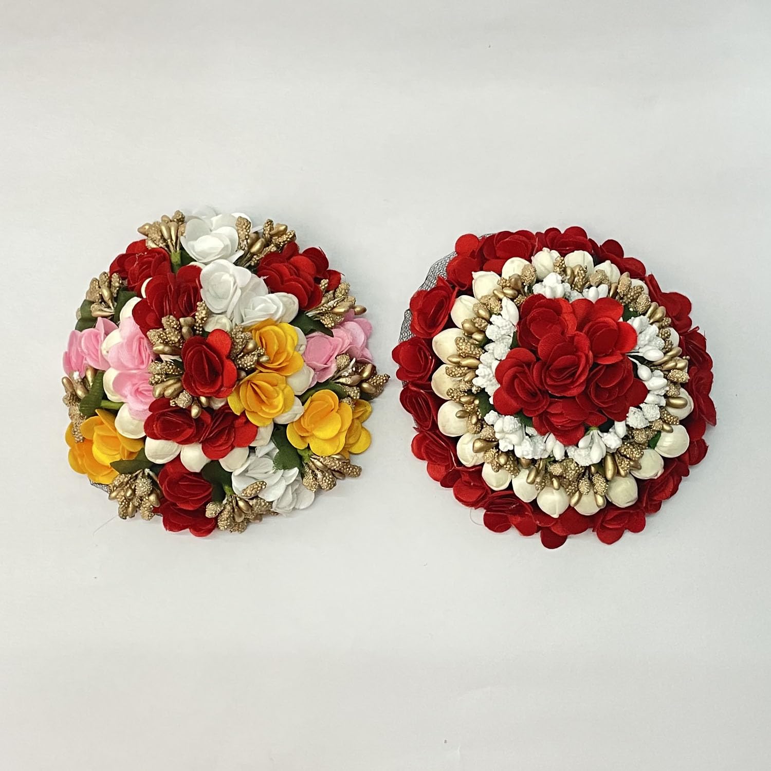 GuruEmbelish Bun Juda Gajra Maker - Floral Hair Accessories for Women & Girls (Multicolor, Pack of 2) - Perfect for Weddings, Parties & Festive Occasions