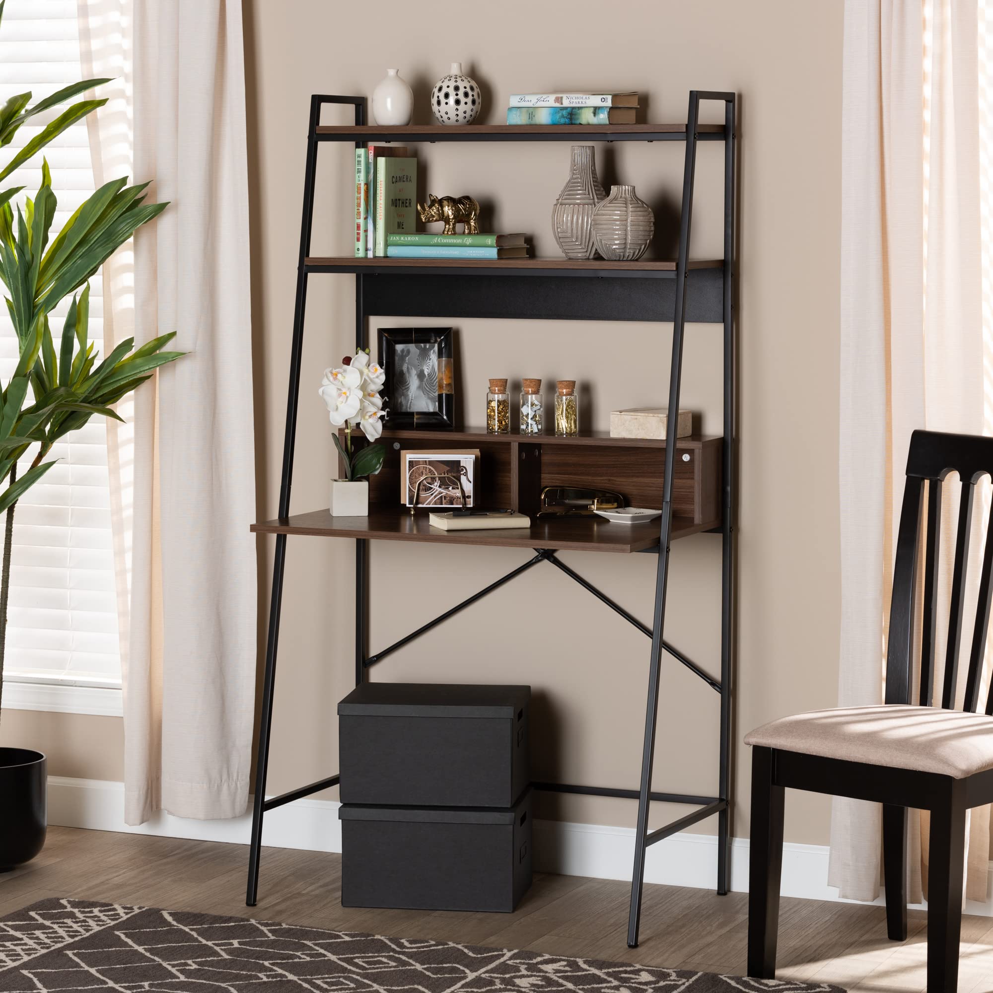 Baxton Studio Walnut Brown Desk for Home Office
