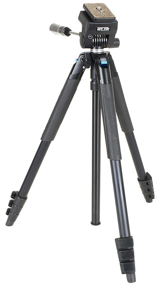 SLIK Video Sprint III Lightweight Travel Tripod with Sprint Video Head - Compatible with Mirrorless & DSLR Cameras (Sony, Nikon, Canon, Fuji) - Black (617-521) - Perfect for Travel Vlogging, Outdoor Photography & Video Shooting
