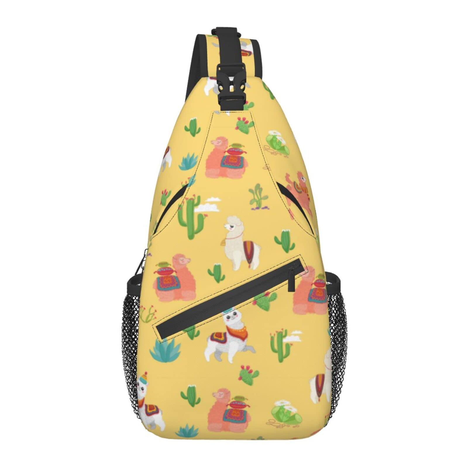 Alpaca Crossbody Backpack for Men & Women - Large Sling Bag with Water Bottle Holder, Perfect for Gym, Travel, Hiking & Outdoor Adventures | Durable Chest Bag for Daily Use & Sports Activities