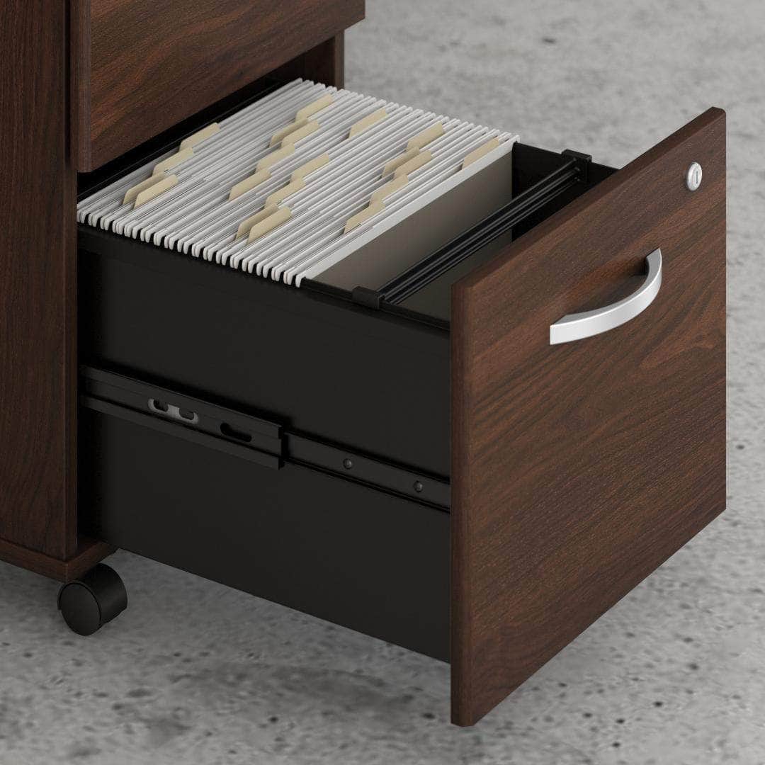 Zaniah 2 Drawer Mobile File Cabinet - Compact Rolling Storage Organizer for Office & Home, Available in Black/White/Gray - Perfect for Documents, Supplies & Small Space Organization