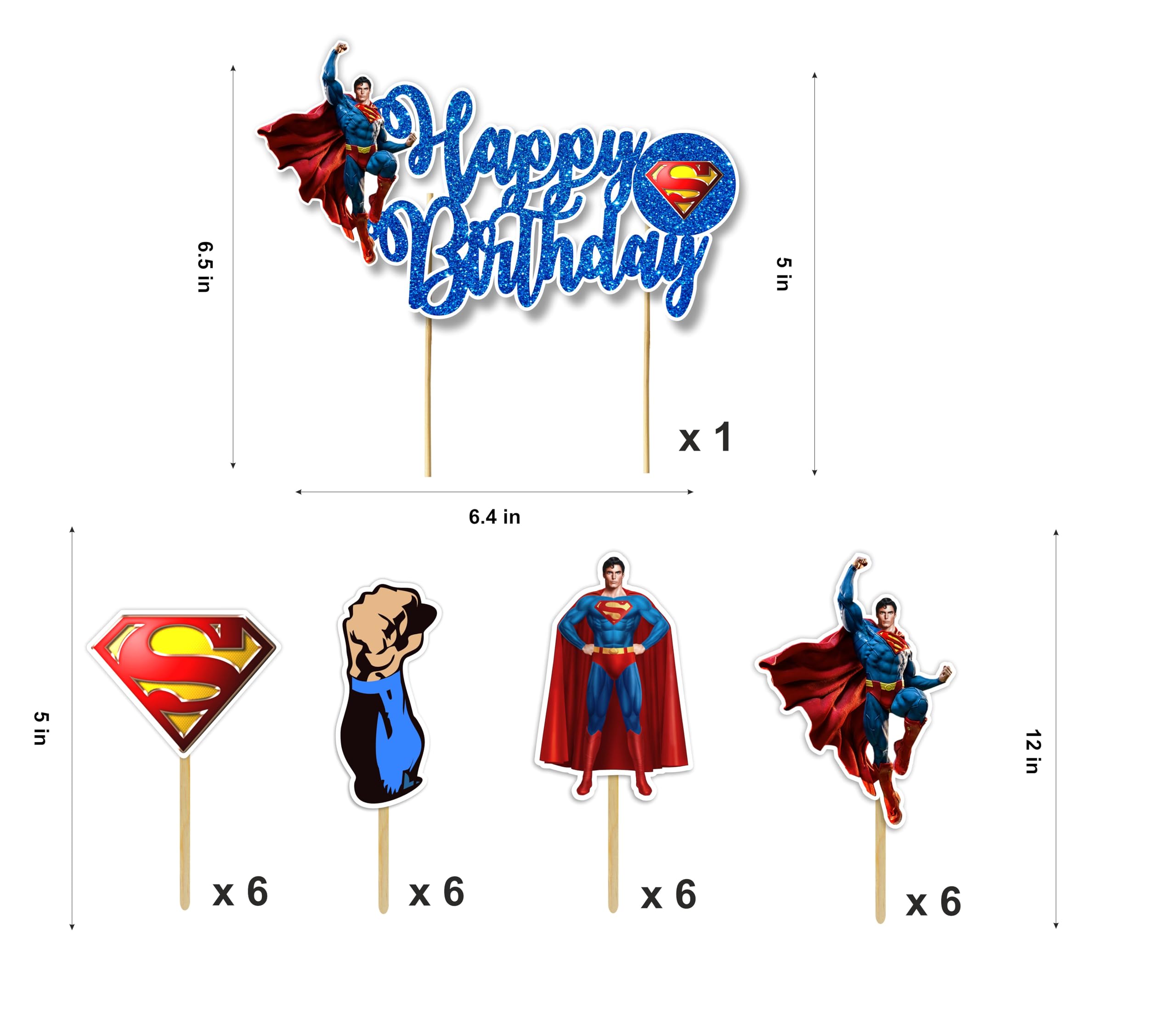Seyal® Superman Theme Birthday Party Decorations - Superhero Party Supplies for Kids, Adults, Birthday Cake Toppers, Balloons, Banners - Perfect for Superhero Themed Birthday Parties, Baby Showers & Comic Book Celebrations