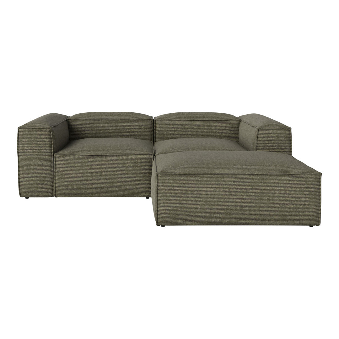 Cosima 2-Seater Small Sofa with Pouf - Compact Loveseat for Small Living Rooms, Apartments & Cozy Spaces