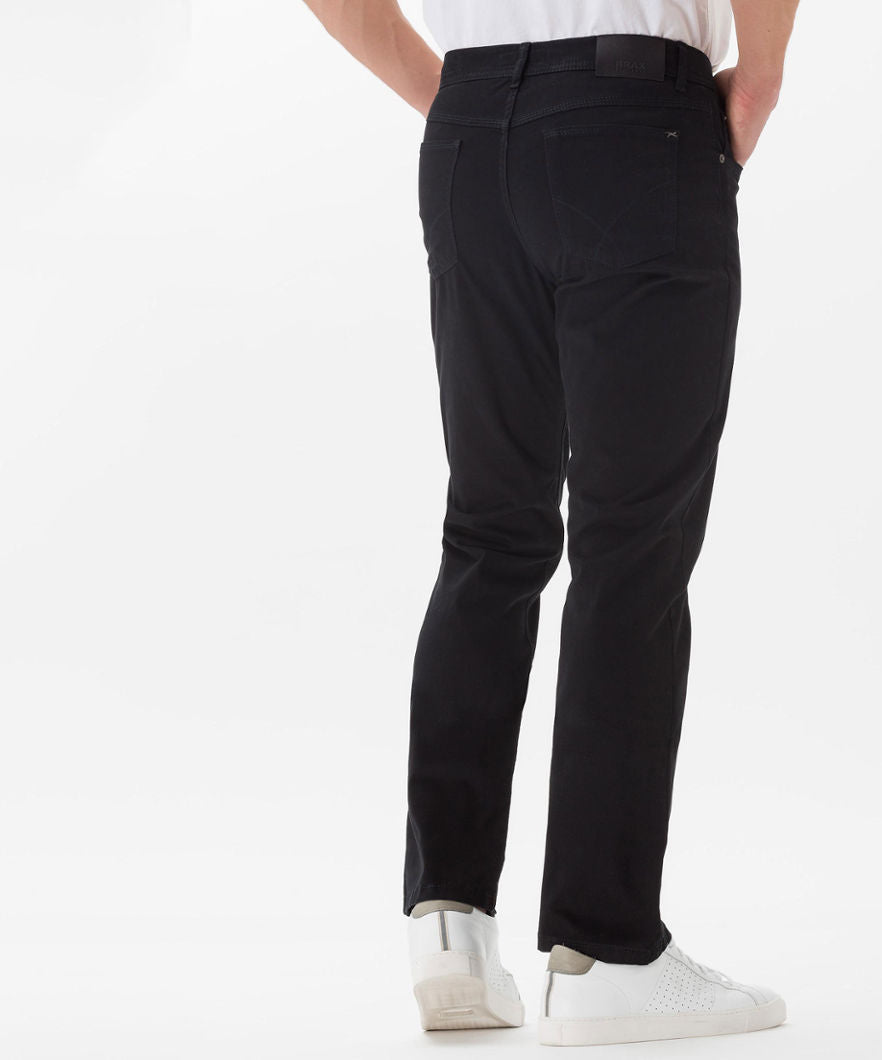 BRAX PERMA BLACK 5-Pocket Men's Dress Pants - Slim Fit Stretch Chinos for Office, Business Casual & Formal Occasions