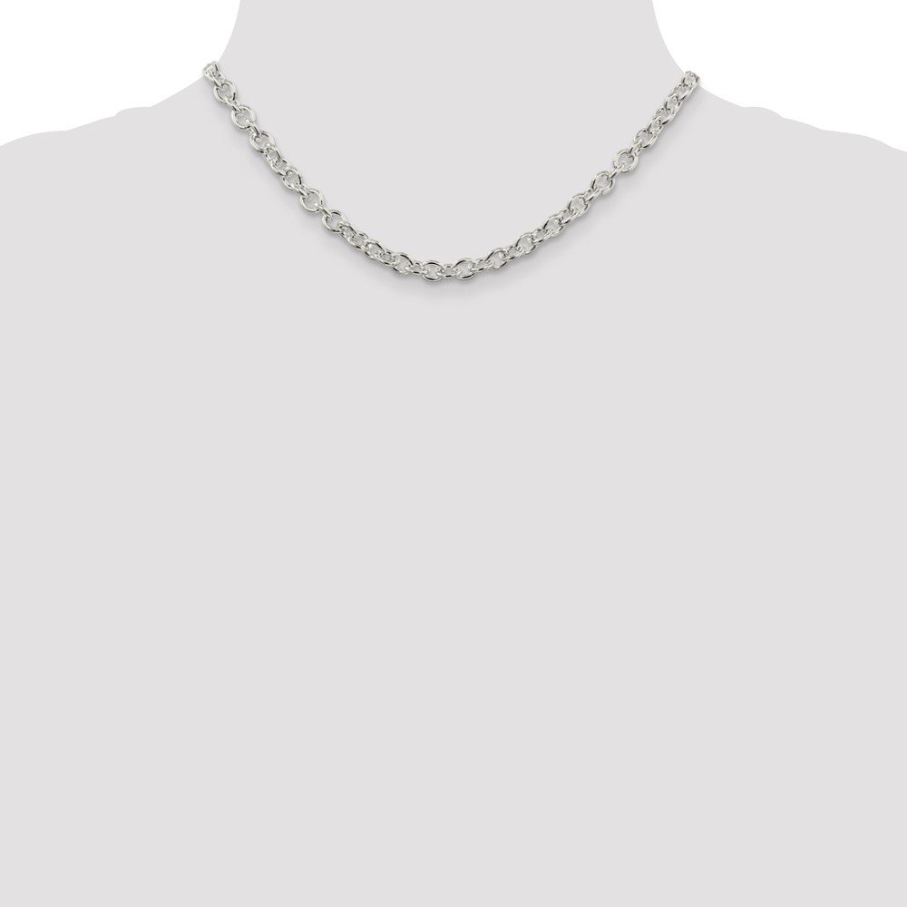Sterling Silver 6.10mm Cable Chain Necklace for Women - Durable & Hypoallergenic Jewelry for Everyday Wear, Gifts & Special Occasions