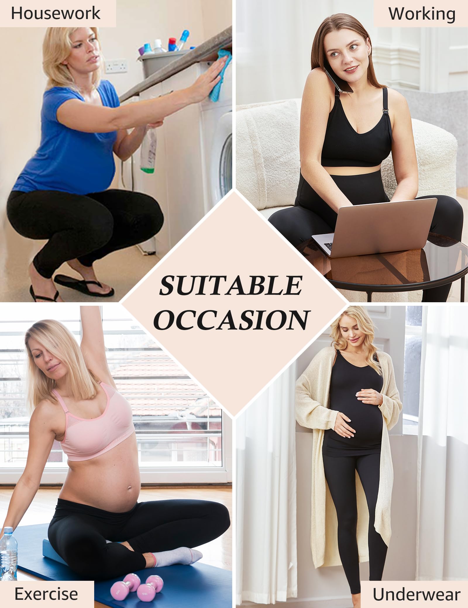 HOFISH Women's Maternity Leggings - Over The Belly Soft Stretchy Yoga Pants for Pregnancy, Non-See-Through Workout & Everyday Wear - Perfect for Prenatal Exercise, Yoga, and Comfortable Daily Use