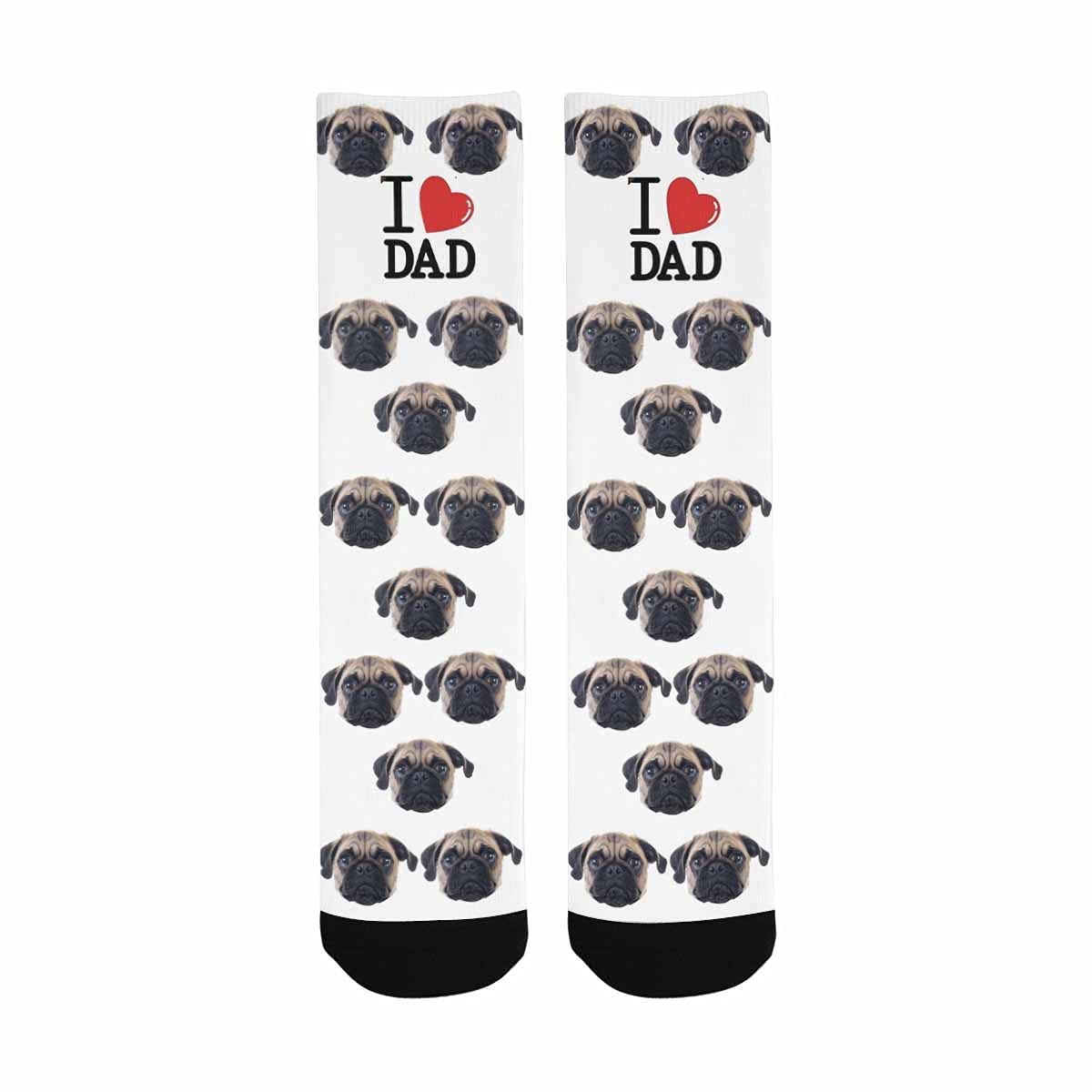 Custom Photo Socks for Dad - Personalized I Love Dad Socks with Family Faces - Upload Your Picture for Unique Men's & Women's Socks - Perfect Gift for Father's Day, Birthday & Special Occasions
