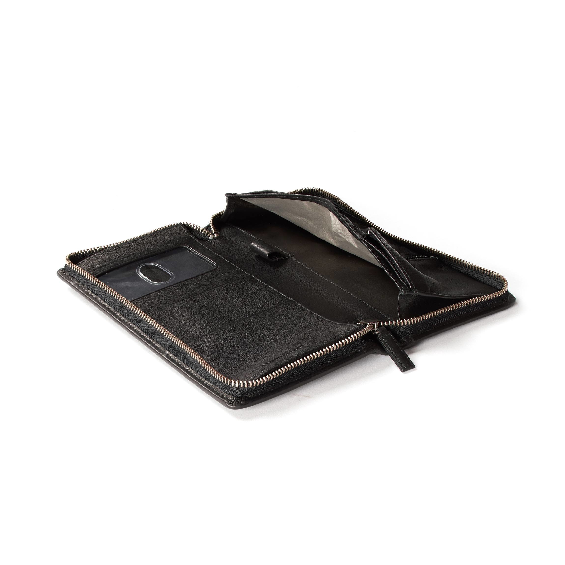 Leatherology RFID Black Onyx Travel Zip Organizer Wallet & Passport Holder - Premium Full Grain Leather - Perfect for Travel, Business & Everyday Use