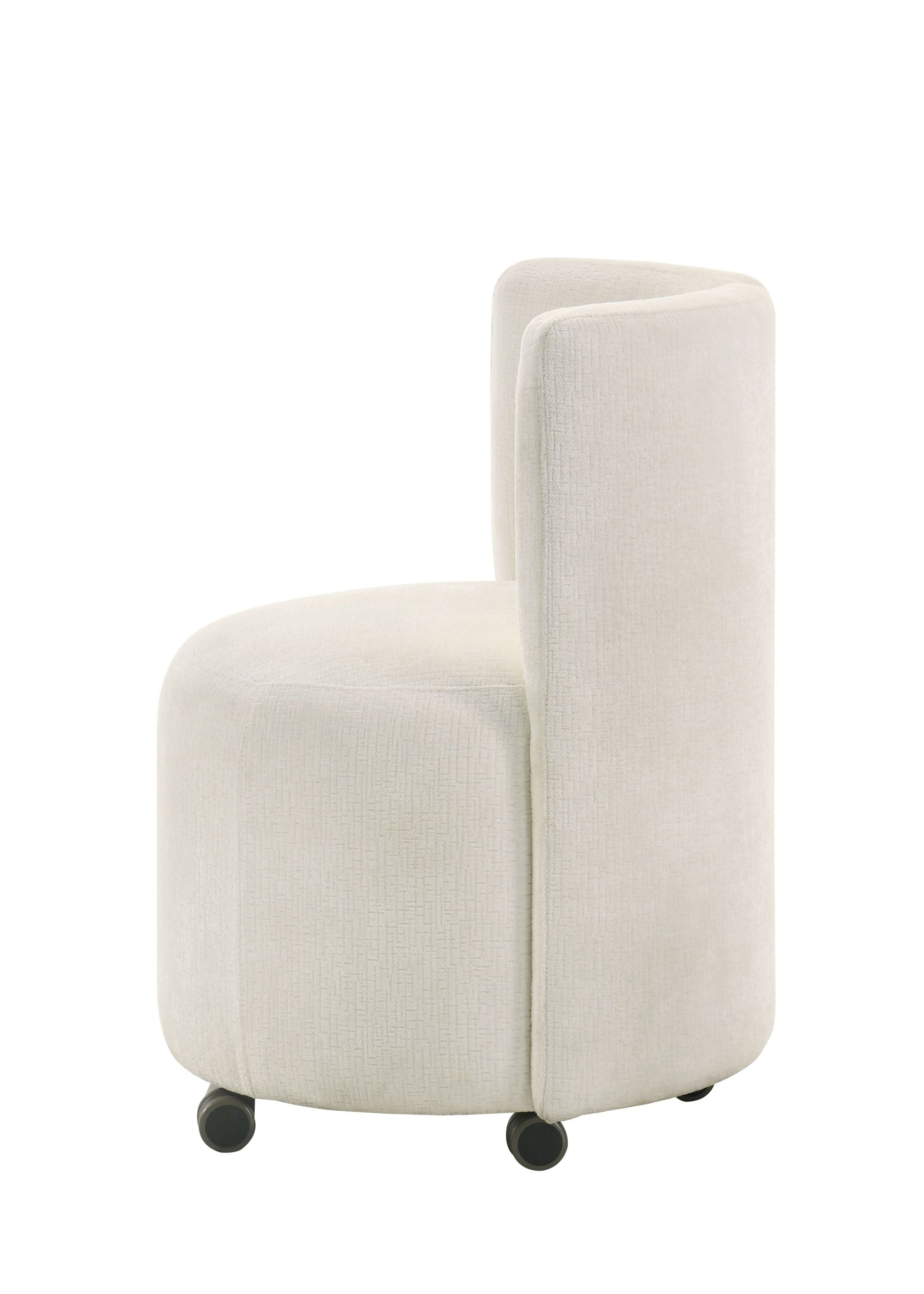Blayde White Chenille Swivel Side Chairs (Set of 2) - Modern Accent Chairs for Living Room, Bedroom or Office - Soft Upholstered Lounge Chairs with 360° Rotation