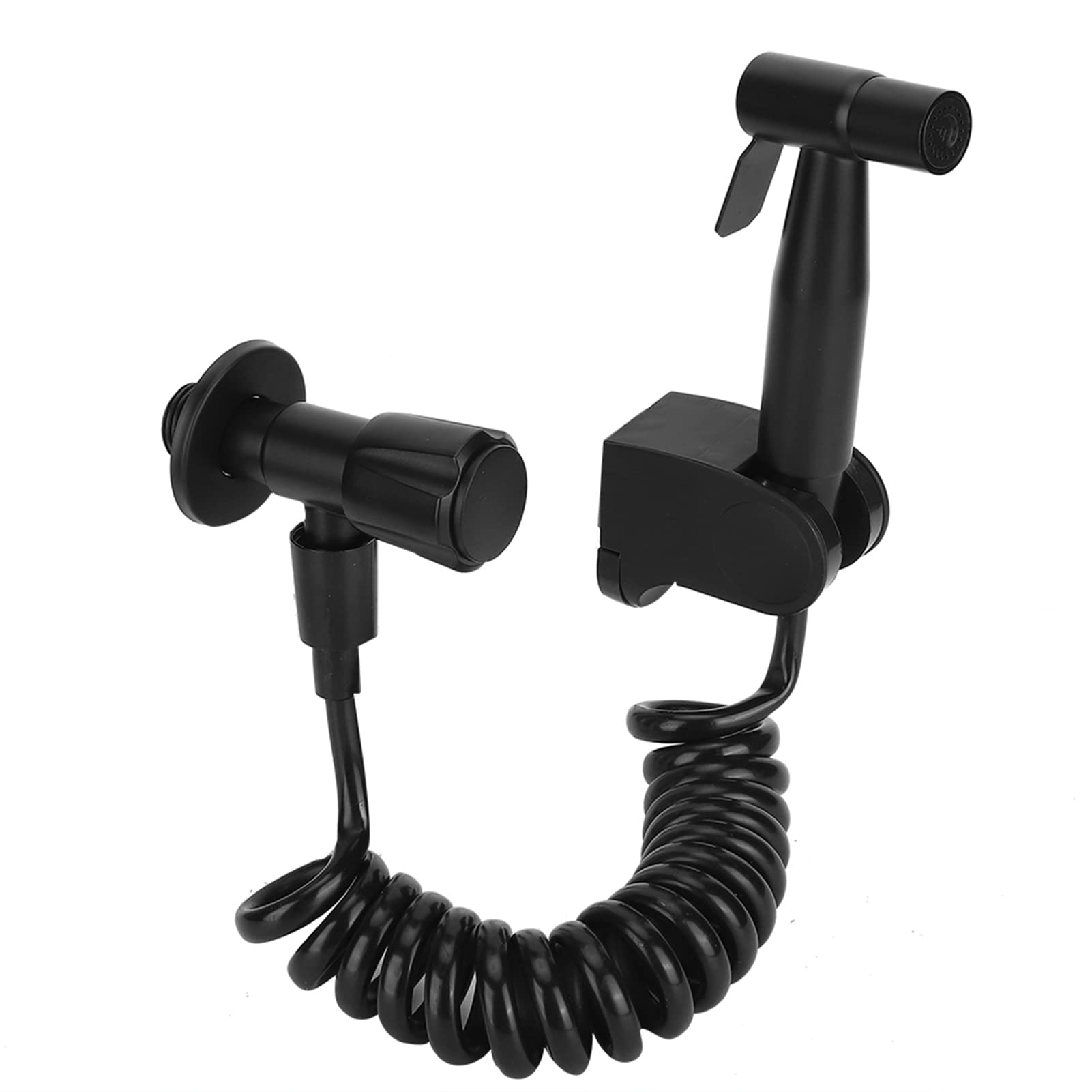 Stainless Steel G1/2 Thread Handheld Bidet Sprayer Kit with Feminine Wash & Hose - Black Bathroom Accessory for Toilet & Personal Hygiene Cleaning