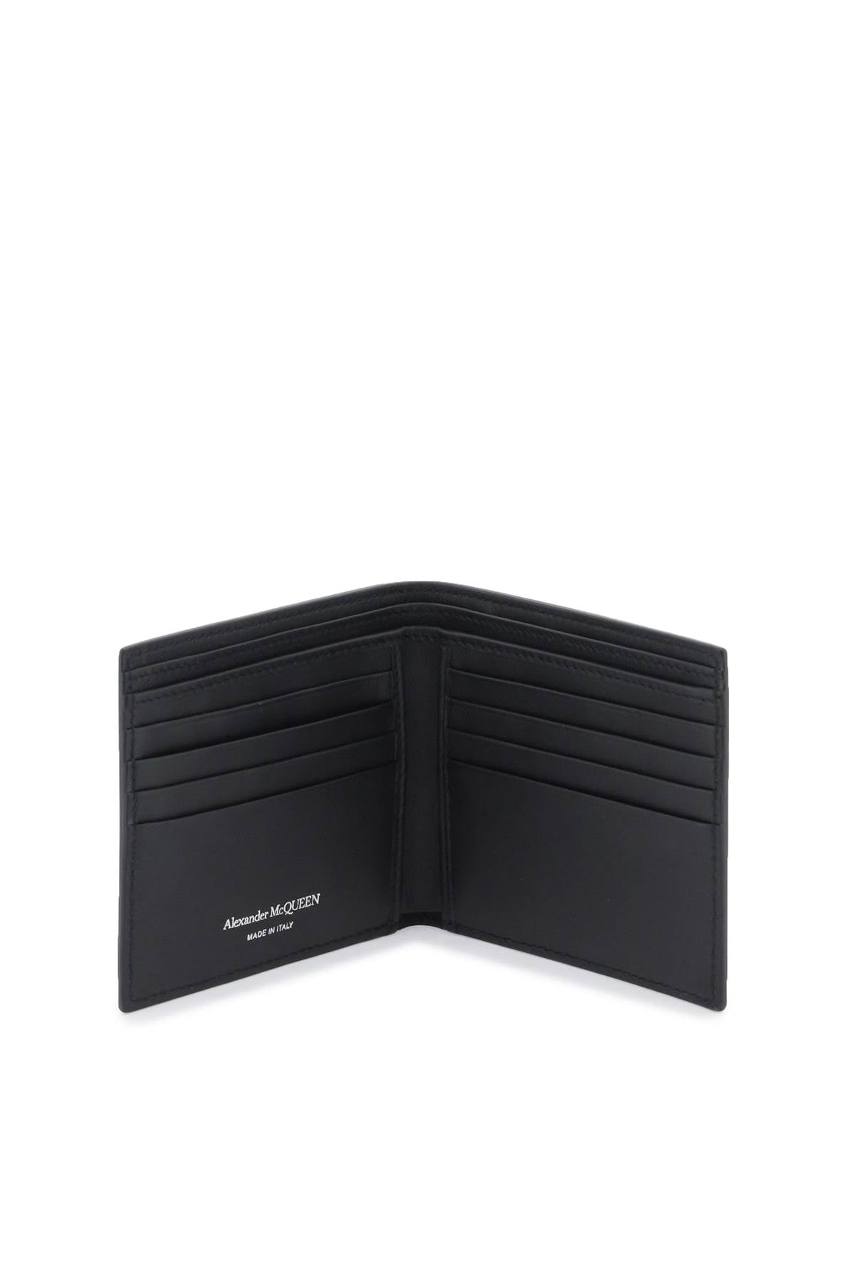 Alexander McQueen Graffiti Bifold Wallet for Men - Stylish Designer Leather Wallet with RFID Protection - Perfect for Everyday Use, Travel & Gifting