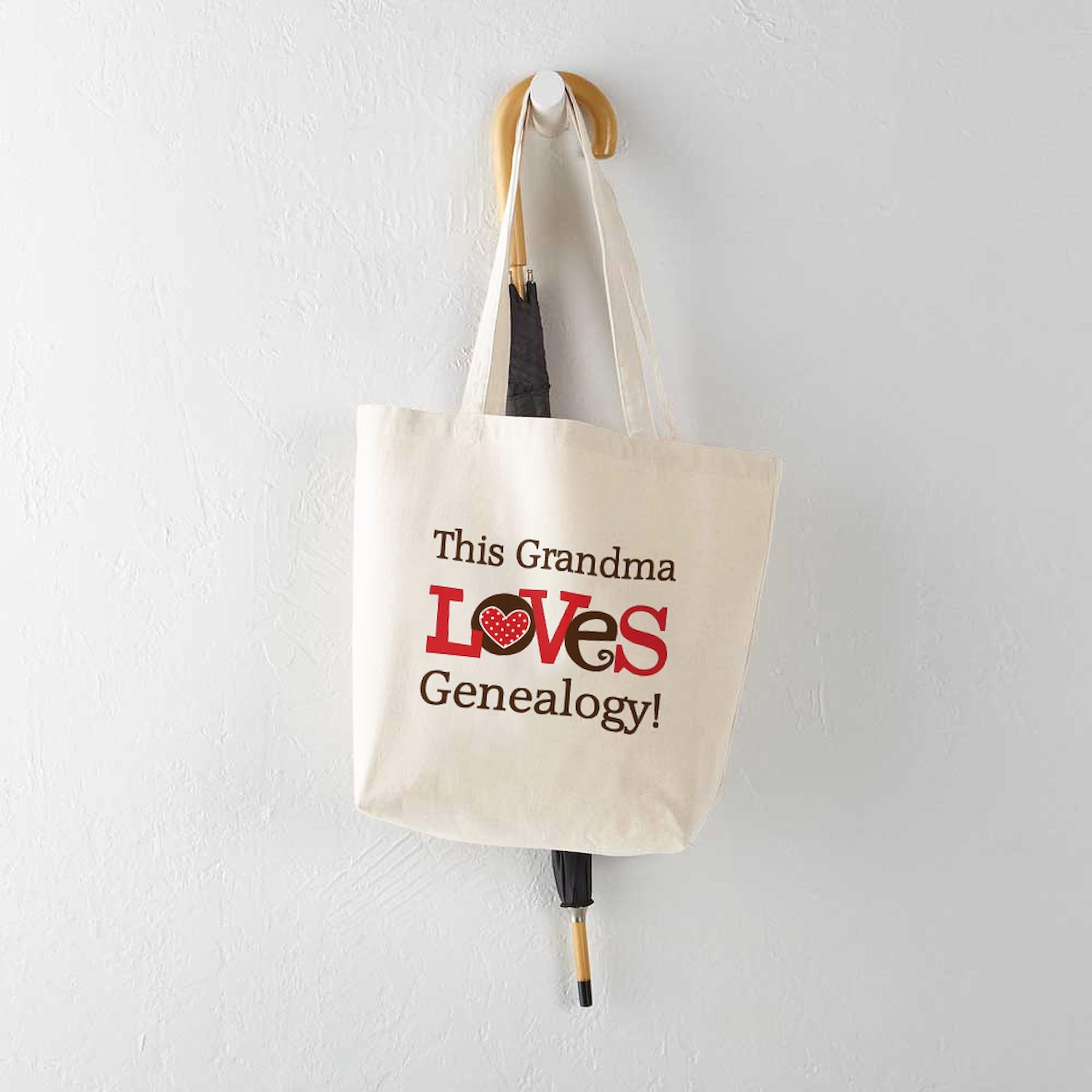 Grandma Genealogy Tote Bag - Natural Canvas Reusable Shopping Bag for Groceries, Beach & Everyday Use | Personalized Family Tree Gift Idea