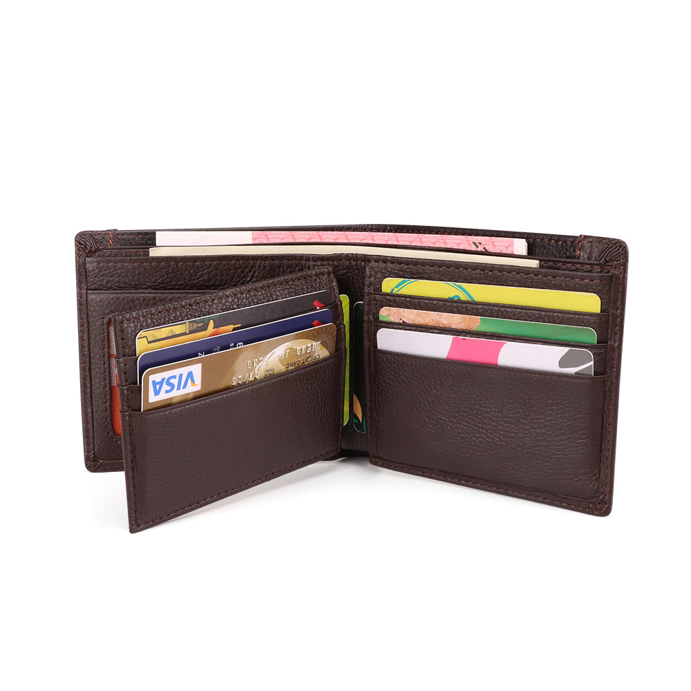 Slim Genuine Leather Men's Wallet - RFID Blocking Bifold Wallet for Men - Minimalist & Lightweight - Perfect for Everyday Carry, Travel & Business Use