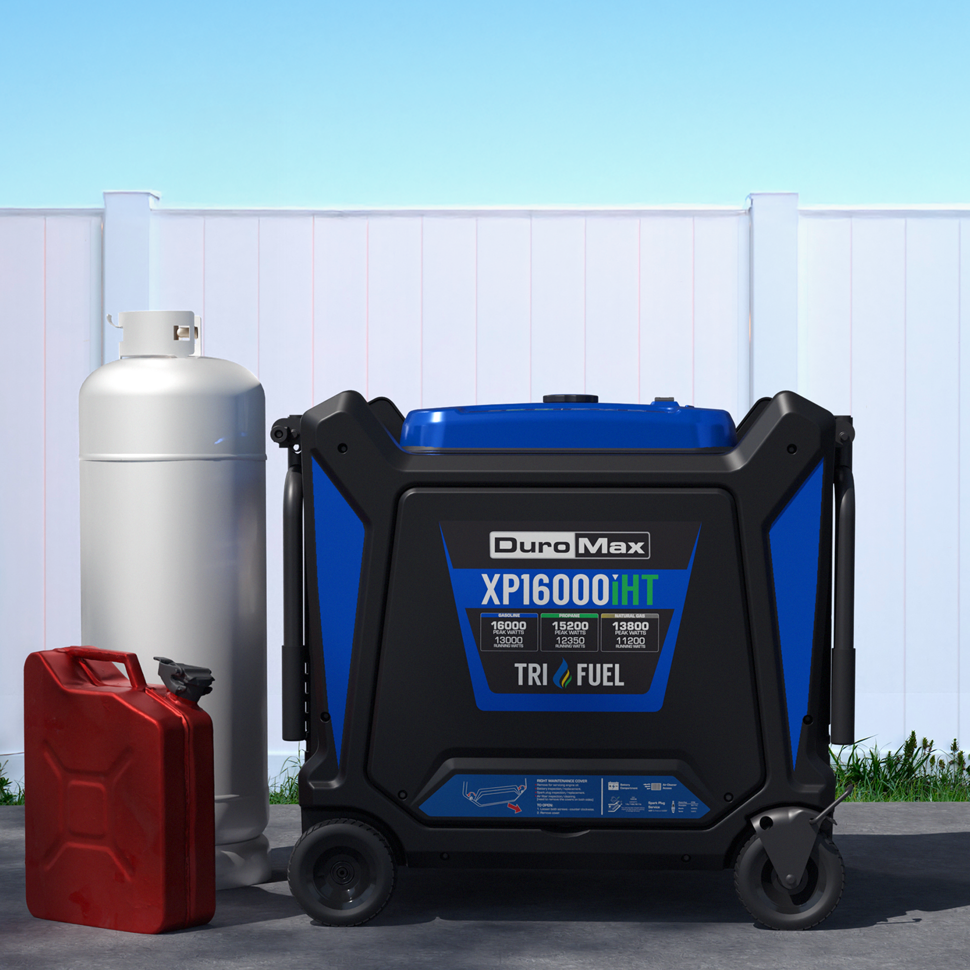 16,000 Watt Tri Fuel Portable Inverter Generator with CO Alert - Reliable Power for Camping, RV Trips & Emergency Backup