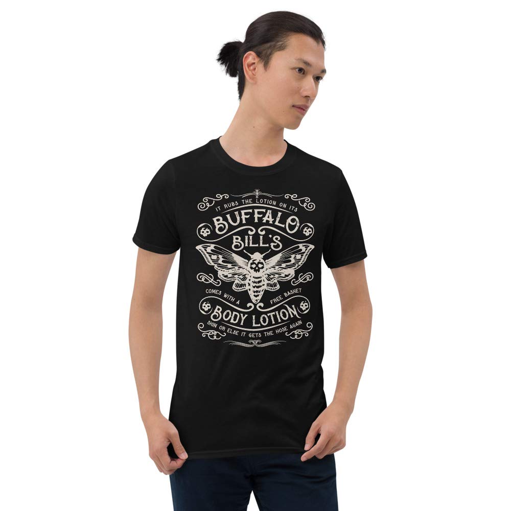 Buffalo Bill's Body Lotion Label Silence of the Lambs Vintage T-Shirt - Horror Movie Fan Gift & Halloween Costume Idea