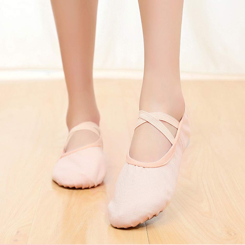 EXCEART Toddler Ballet Shoes - Genuine Leather Full Sole Dance Slippers for Ballet, Yoga & Practice | Pink Ballet Shoes for Women & Girls (Size 42) | Perfect for Dance Classes, Recitals & Home Practice