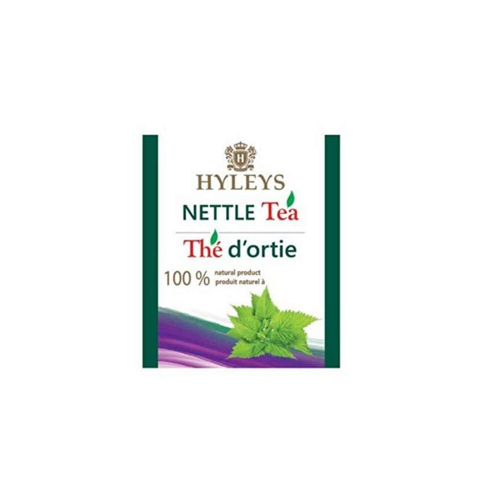 12 Pack Hyleys Natural Nettle Leaves with Black Tea - 25 Tea Bags Each | 100% Natural, Sugar Free, Gluten Free, Non-GMO Herbal Tea | Perfect for Detox, Relaxation & Immune Support
