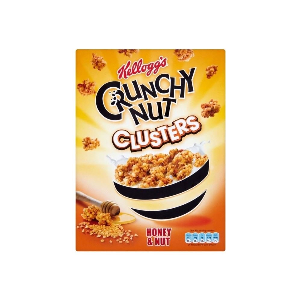 Kellogg's Crunchy Nut Clusters Honey & Nut Cereal - 15.9oz (450g) Breakfast Cereal with Almonds & Honey - Perfect for Family Breakfast, Snacking & On-the-Go Meals
