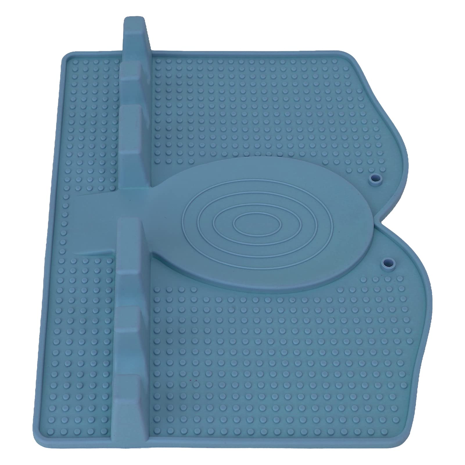 Non-Slip Silicone Utensil Rest with Drip Pad - Heat Resistant, Odorless Kitchen Tool for Spoons & Utensils (Dark Blue) - Perfect for Cooking, Baking & Serving to Keep Countertops Clean