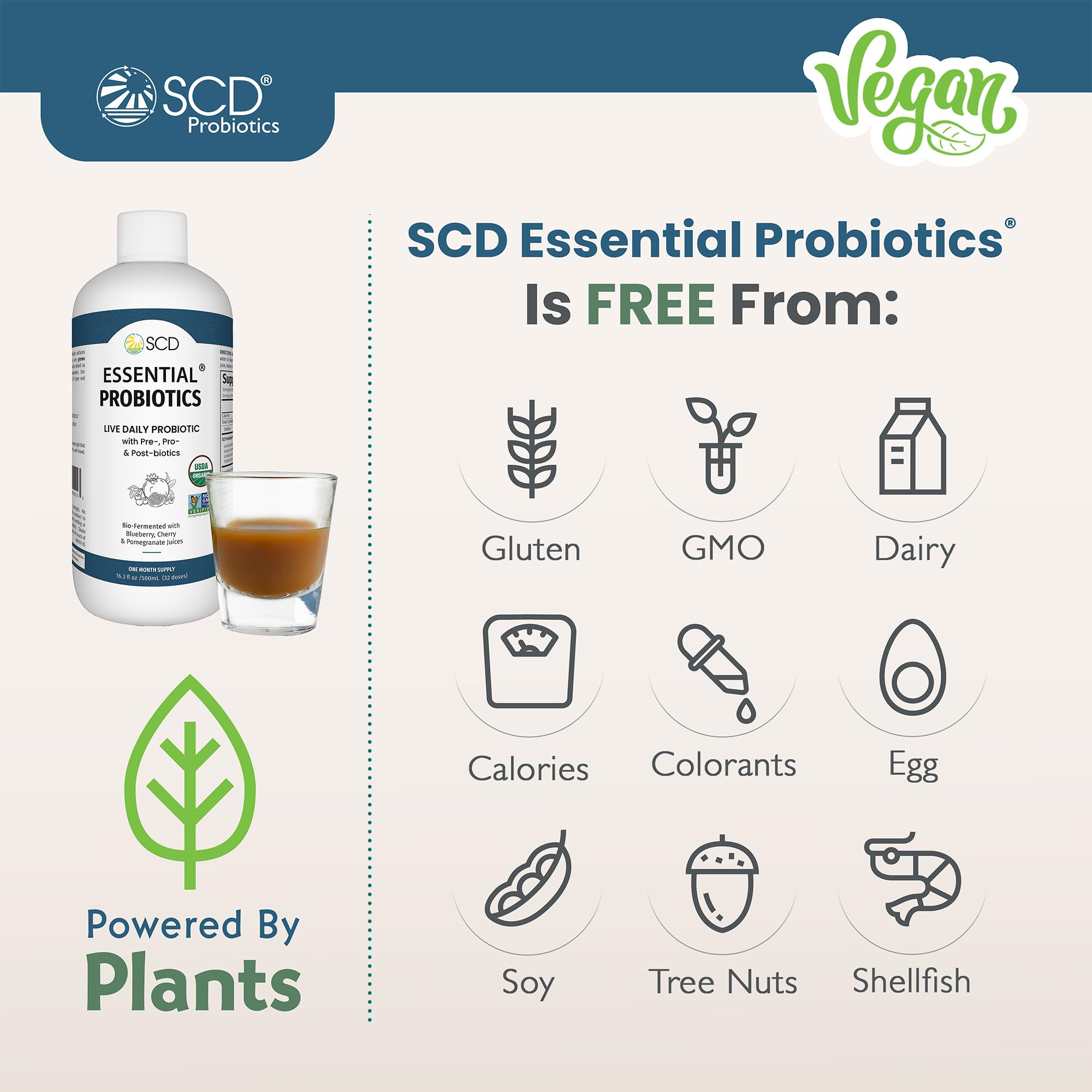 SCD Essential Probiotics for Women, Men, Kids & Toddlers - Live Probiotic Supplement for Digestion, Immunity & Gut Health - 11 Strains Liquid Probiotic - 16.3 fl oz (3 Pack) - Supports Daily Wellness for Families & Active Lifestyles