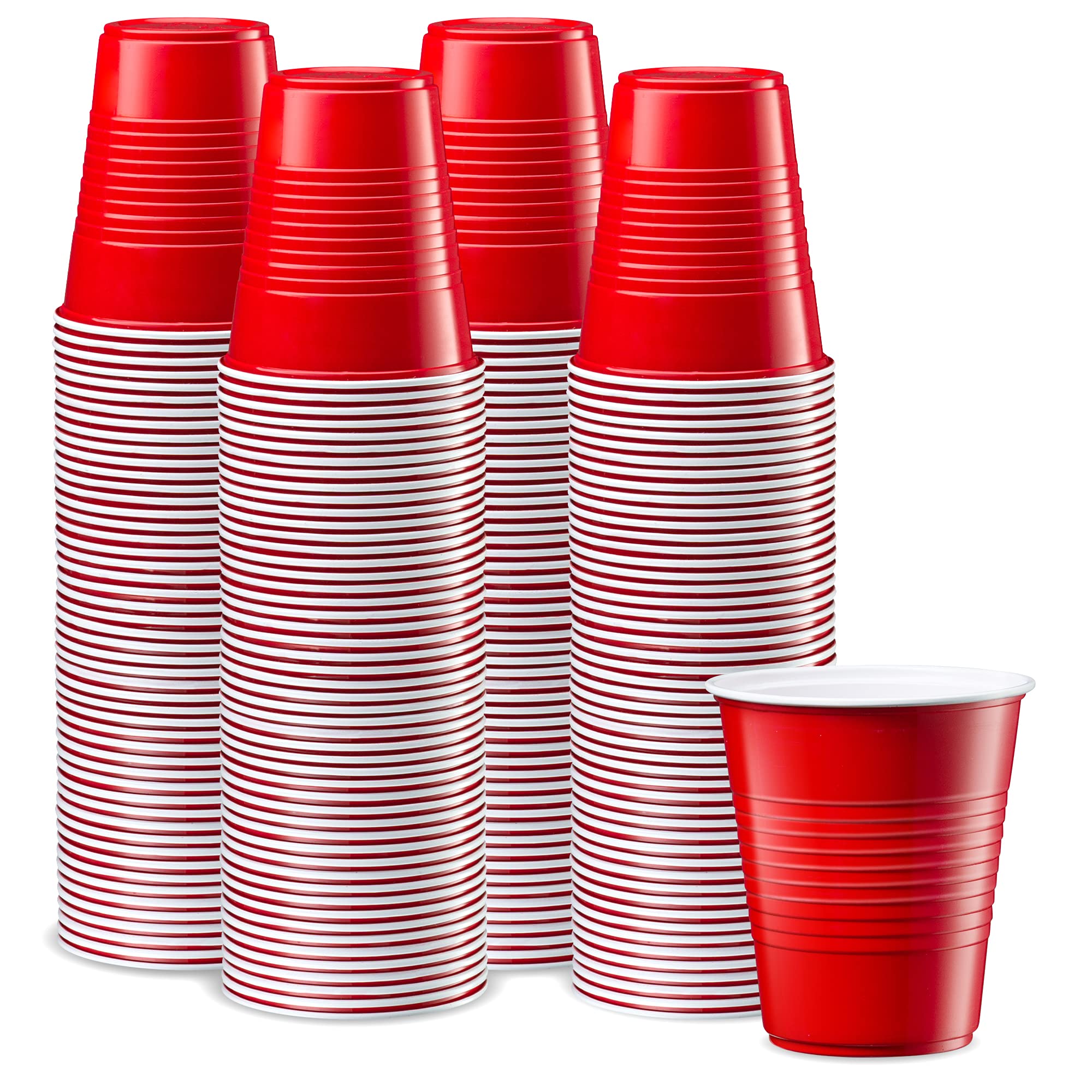 12 oz. Disposable Plastic Red Cups (240 Count) - Durable Party Cups for Events, BBQs, Picnics & Everyday Use - BPA-Free Drinking Cups for Beer, Soda & Cocktails