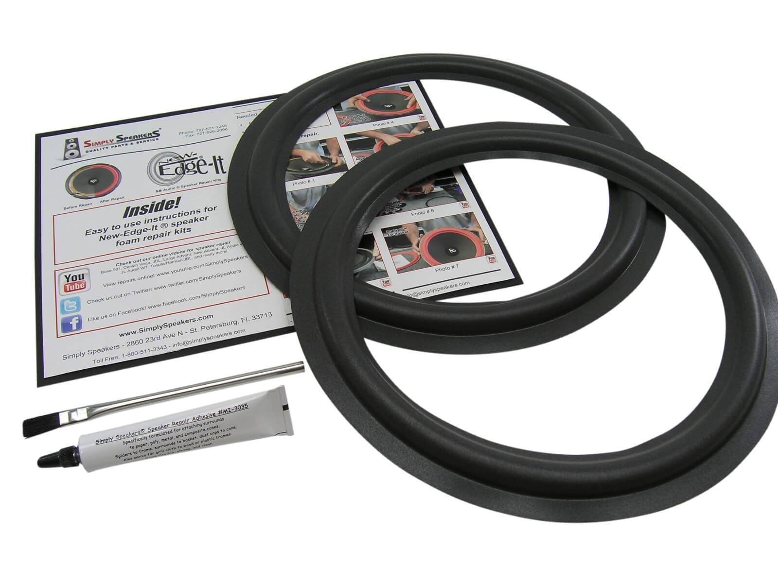 Pioneer 12 Inch Foam Speaker Repair Kit FSK-12A (Pair) - High-Quality Replacement for Home Theater and Car Audio Systems