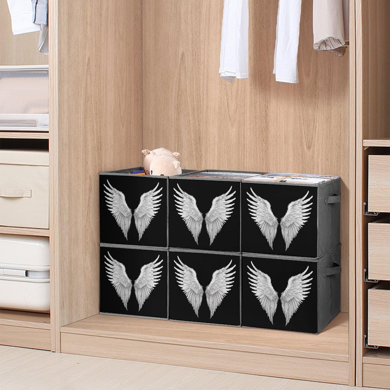 Foldable Storage Cubes with Handles - 6PCS for Home & Office Organizing