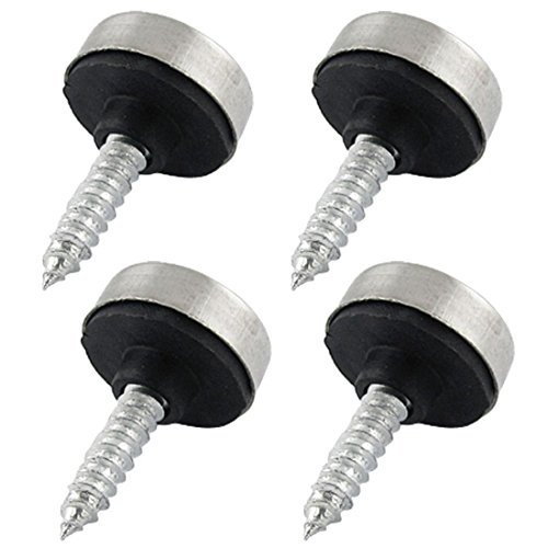 Ubersweet® 4-Pack 25mm Stainless Steel Cap Screw Nails - Mirror Hanging Hardware for Home & Office Decor - Perfect for Hanging Mirrors, Pictures, and Wall Art