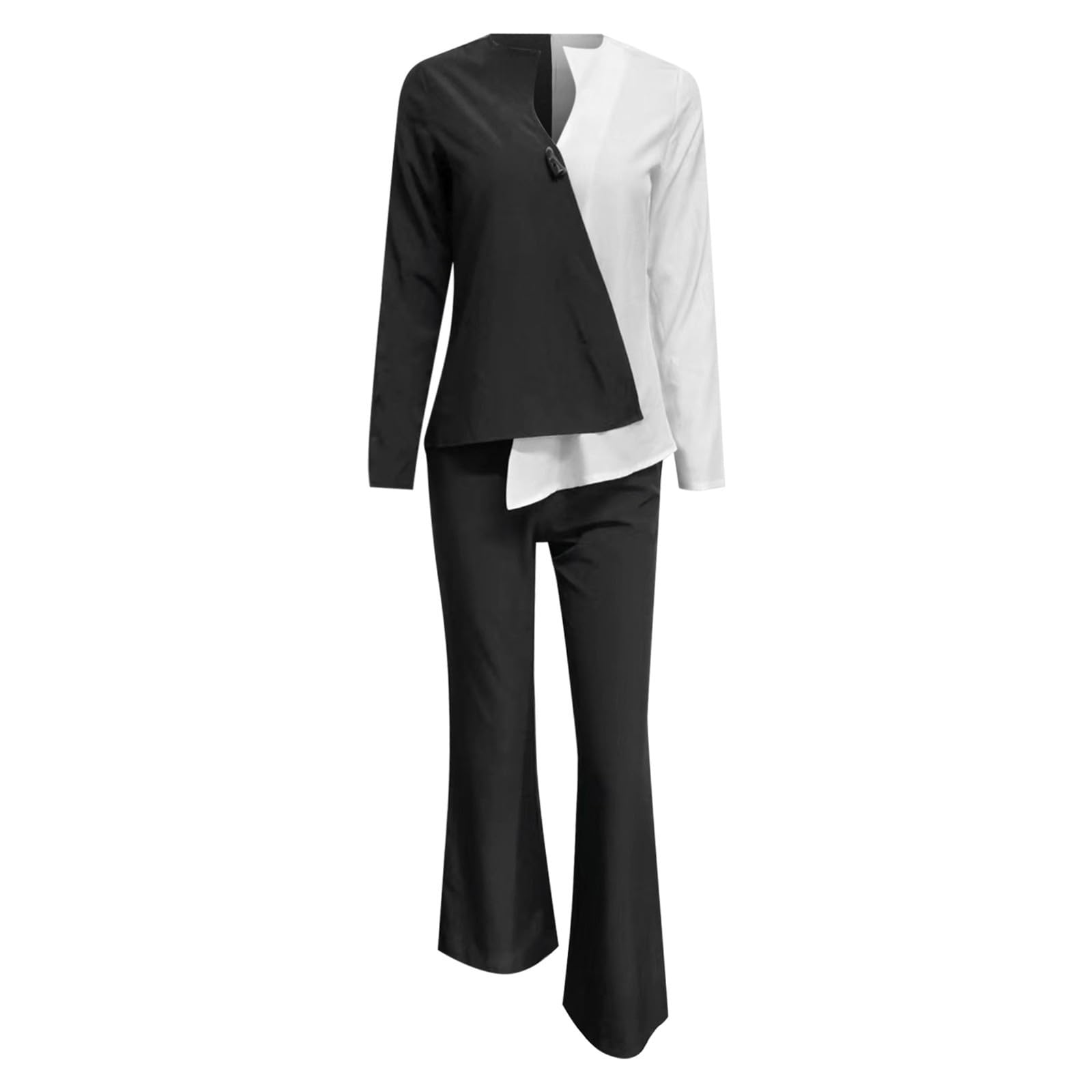 Women's Sequin Color Block Lounge Sets - Stylish Tracksuit with Straight Leg Pants for Fall Fashion | Cozy Homewear, Casual Outfits & Night Out Looks