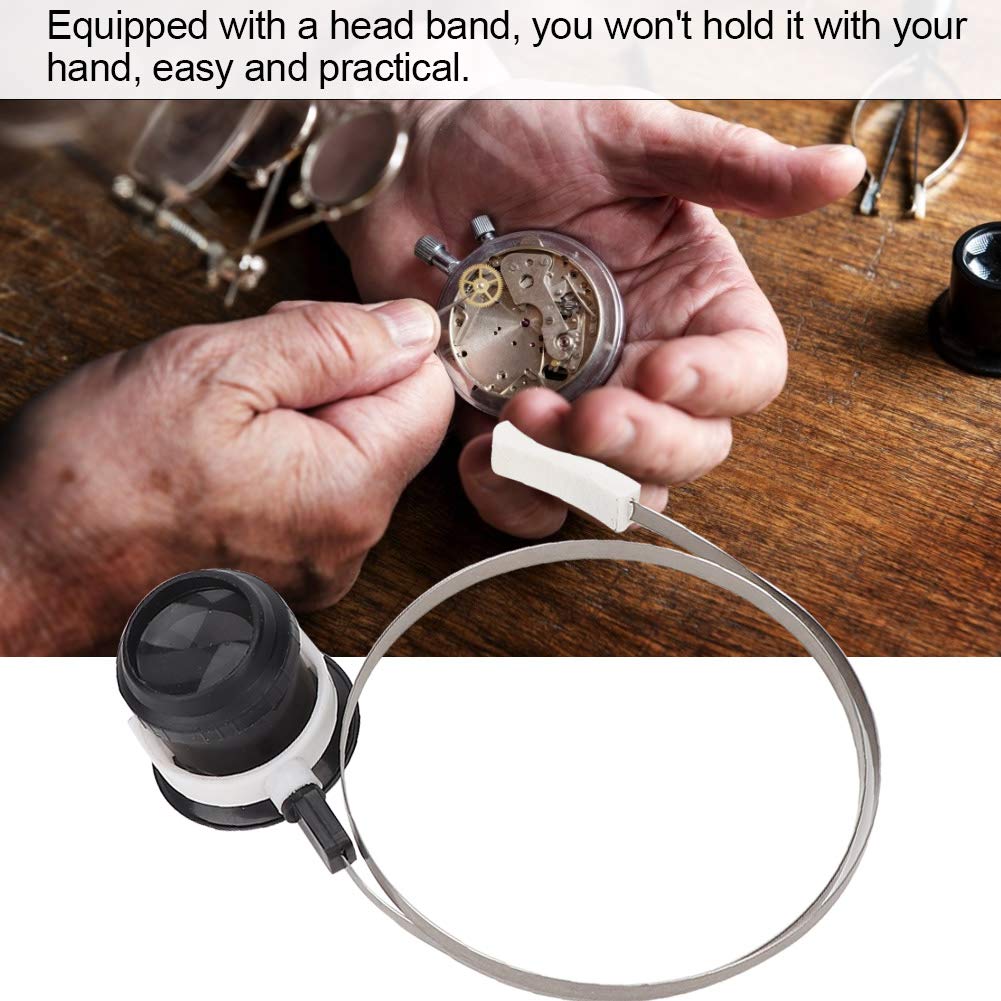 5X Magnifying Glass with Headband - Durable Eye Lens for Jewelry Making, Watch Repair & Tiny Parts Inspection - Lightweight Hands-Free Loupe for Hobbyists & Professionals - Perfect for Watchmakers, Jewelers & DIY Enthusiasts