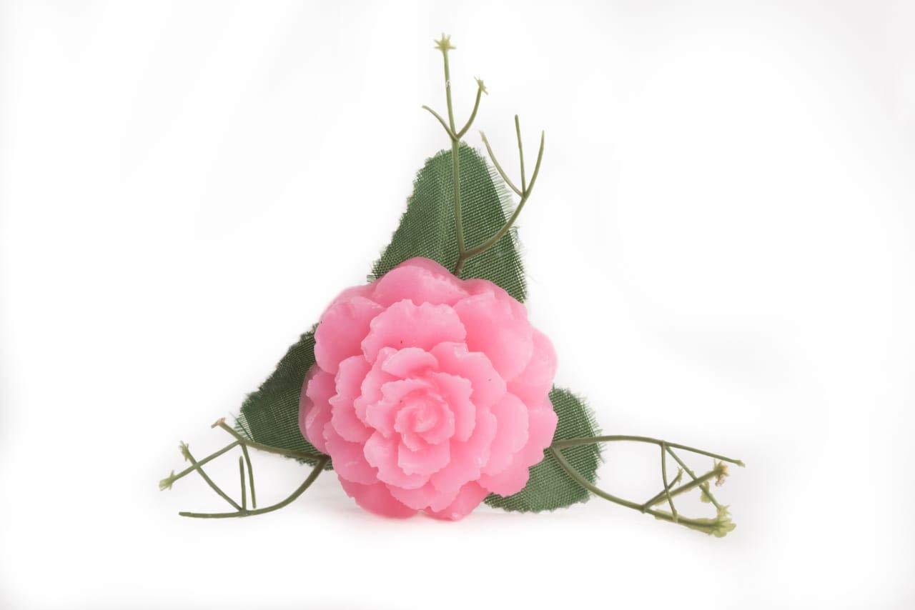 16 Pack Organic Goat Milk & Rose Flower Shaped Natural Soap Bars - 50g Each, Pink | Handmade, Chemical-Free, Vegan | Perfect for Sensitive Skin, Gifts & Bathroom Luxury