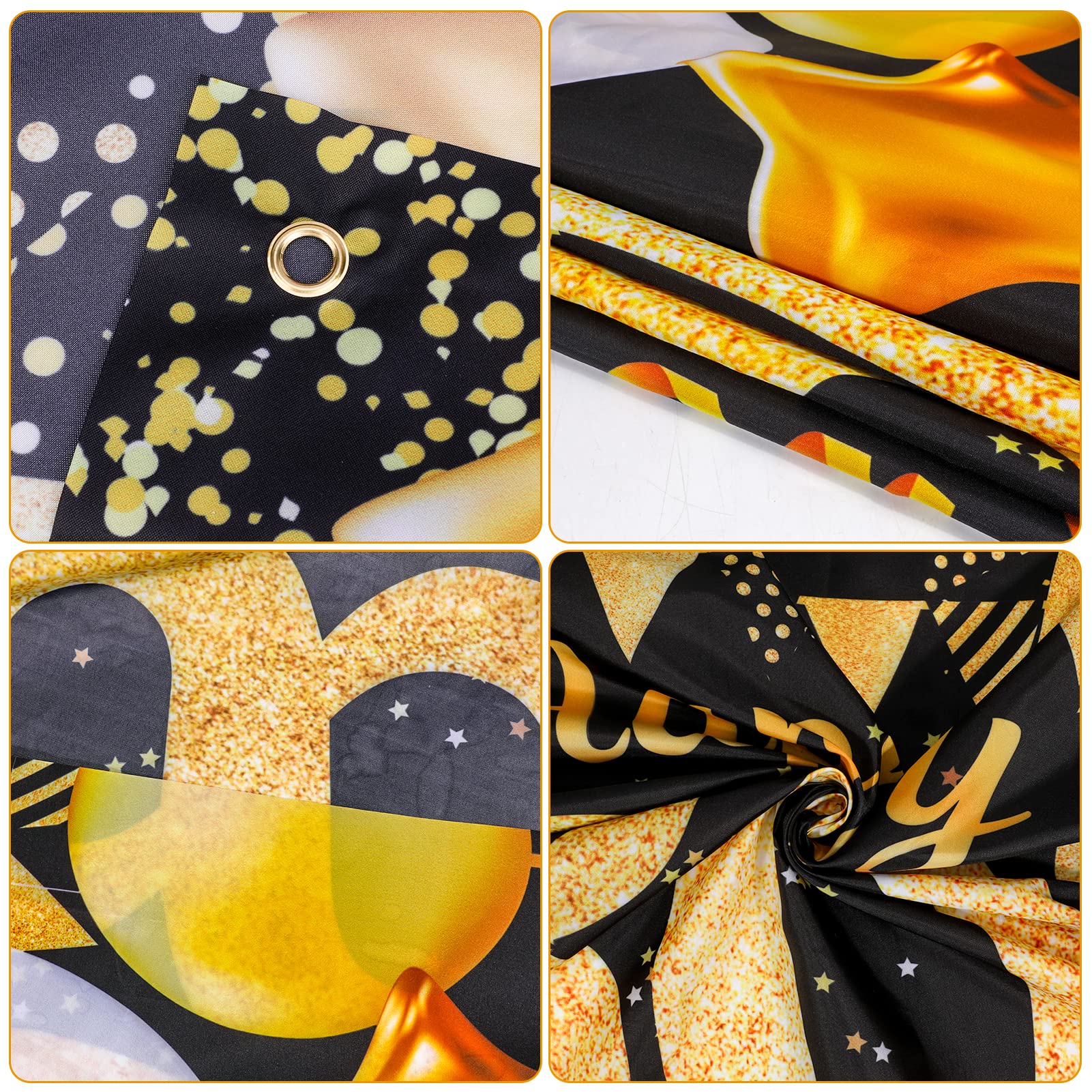 Qpout Extra Large 80th Birthday Backdrop Banner - 71 x 43.3 Inch Black & Gold Party Decoration for Men & Women | Cheers to 80 Years Celebration | Perfect for Milestone Birthday Parties, Anniversary Events & Photo Booths