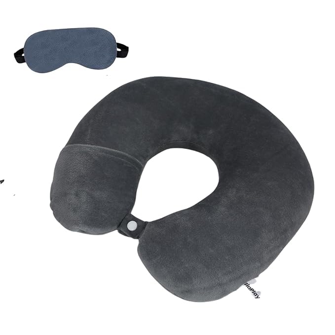 BigPlayer Essential Travel Neck Pillow - Ultra Comfortable & Supportive for Airplane, Car & Train Rides | Pain Relief & Sleep Aid | Adjustable Air Pillow for Men & Women | Perfect for Long Flights, Road Trips & Commuting