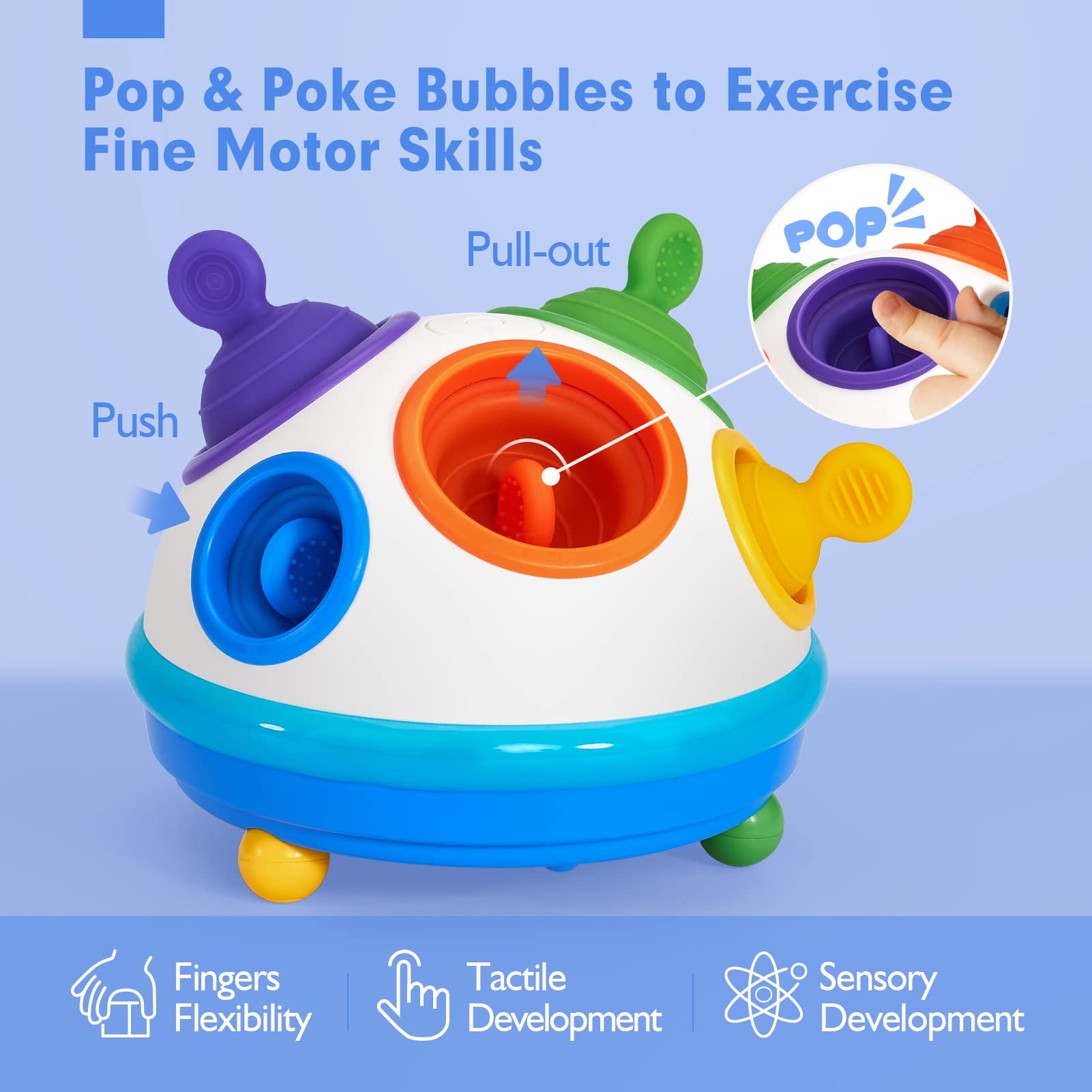 Montessori Toys for 1 Year Old - Sensory & Pop Fidget Toys for Toddlers 1-3 | Early Learning Development Baby Toys 12-18 Months | Perfect Birthday Gift for Boys & Girls | Great for Travel, Home Play & Classroom Activities