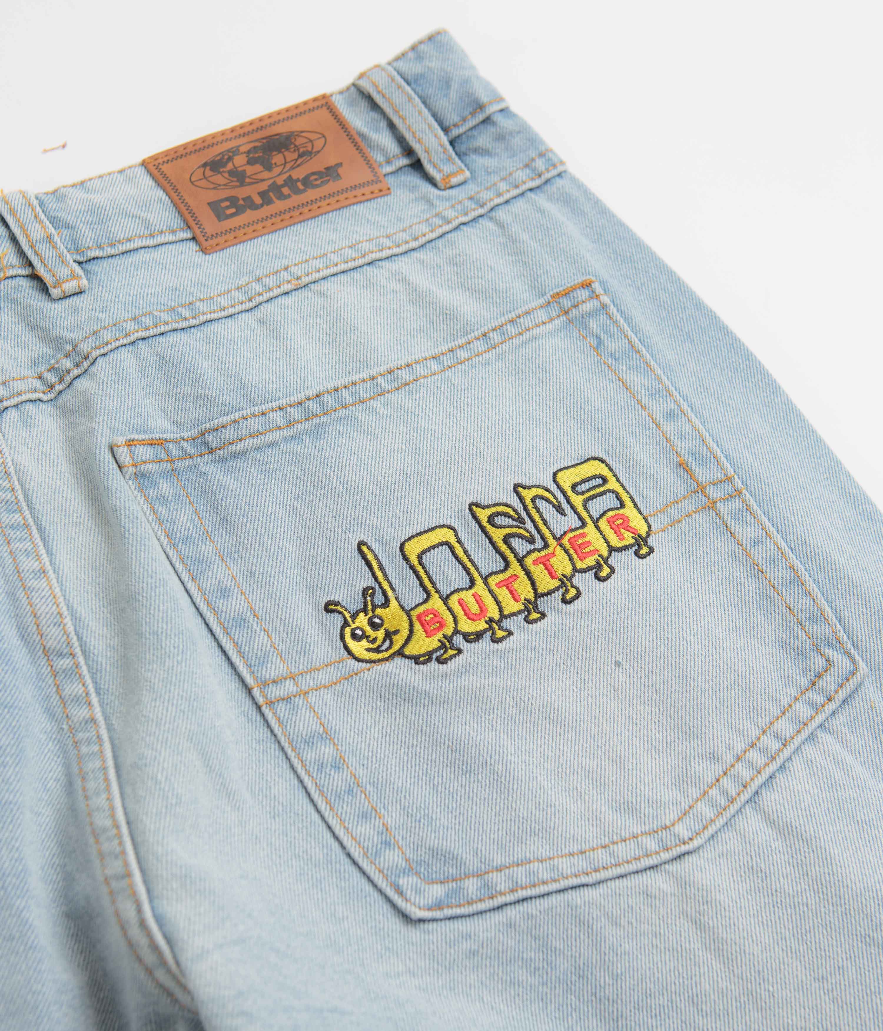 Butter Goods Caterpillar Jeans - Light Blue Denim Pants for Men | Streetwear Fashion & Casual Wear