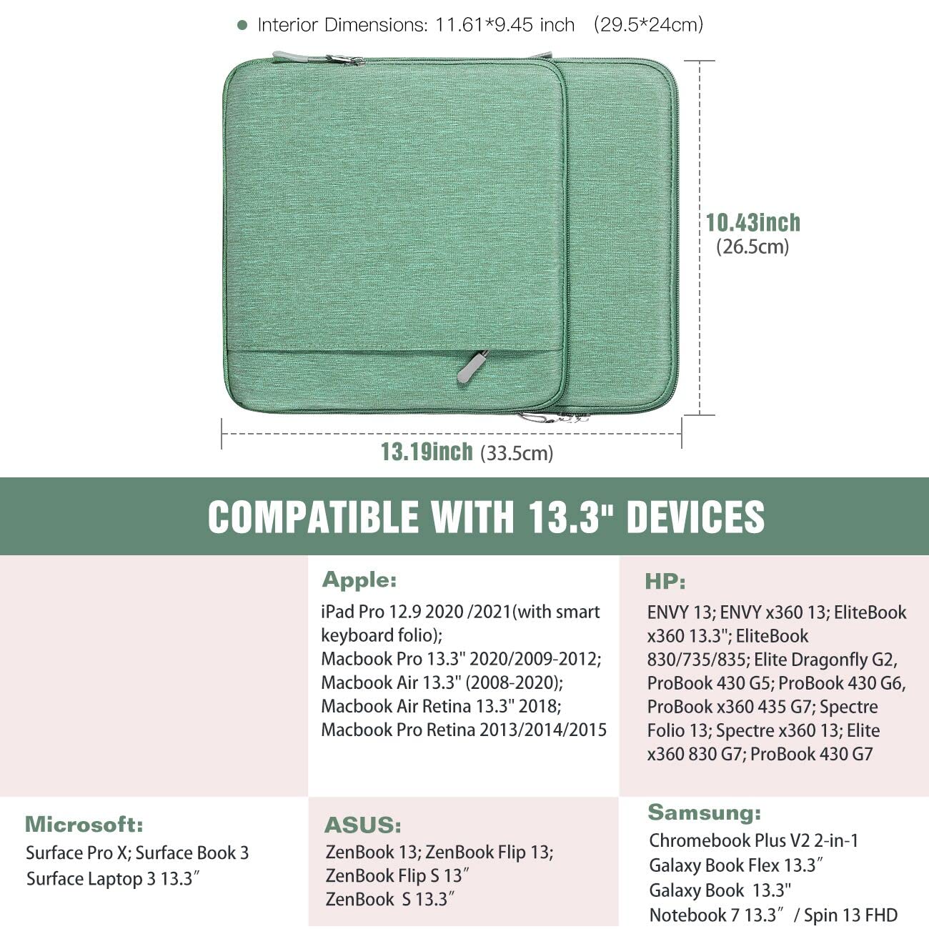 TiMOVO 13-14 Inch Laptop Sleeve Bag with Pockets - Compatible with iPad Air 13